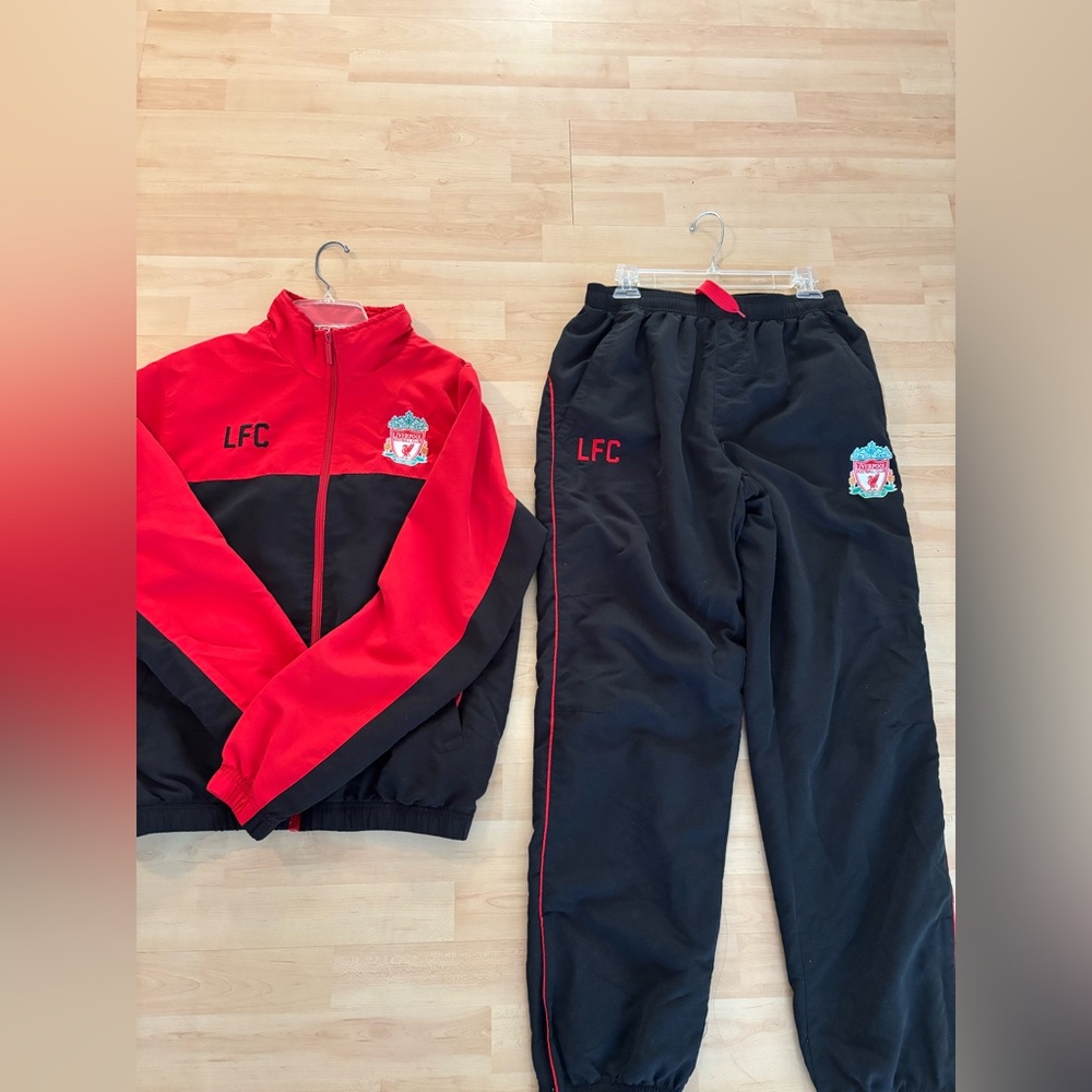 LF Black and Red Athletic Set with Stand-Up Collar